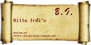 Bille Irén névjegykártya
